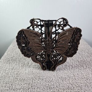 Vintage Batik Copper TJAP Chop Fabric Hand Printing Block With Handel